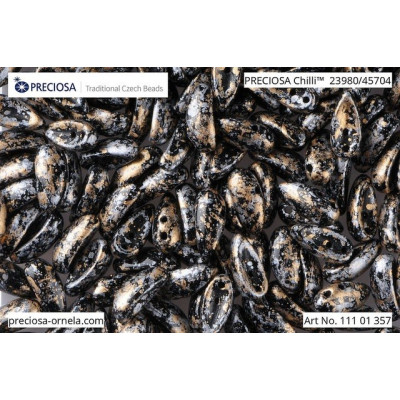 Preciosa Chilli Beads 4x11mm Granite Gold 23980/45704 | Czech Glass