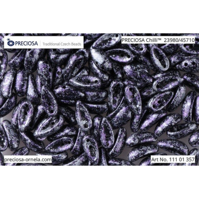 Preciosa Chilli Beads Granite Violet 23980/45710 4x11mm
