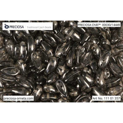 Preciosa Chilli Beads Crystal Jet Luster 14449 | 4x11mm Glass