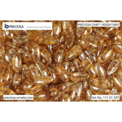 Preciosa Chilli Beads 4x11mm Senegal Silver 00030/15681 | Glass Beads