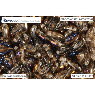 Preciosa Chilli Beads 4x11mm Crystal Blue Flare 00030/23101