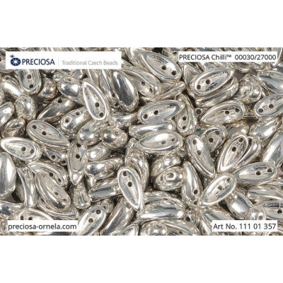 Chilli Preciosa Beads 4x11mm Silver Labrador 00030/27000 | Czech Glass
