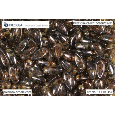 Preciosa Chilli 2-Hole Beads 4x11mm Brown 00030/65431 | Czech Glass