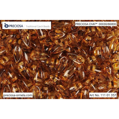 Preciosa Chilli Two-Hole Beads Crystal Dark Travertin 00030/86805