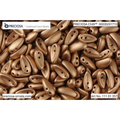 Preciosa Chilli Beads 4x11mm Gold Bronze 01710 | Czech Glass