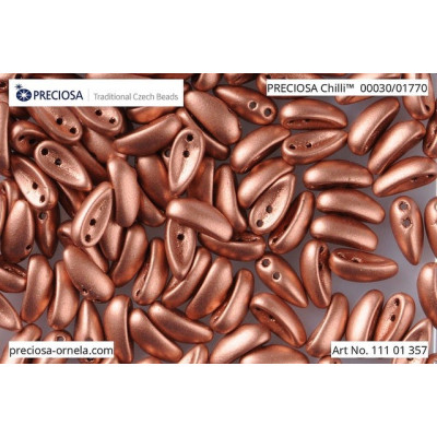 Preciosa Chilli Beads 4x11mm Copper Bronze 01770 | Czech Glass
