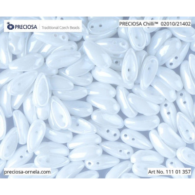 Czech Preciosa Chilli Beads 4x11mm White Alabaster 02010 | Glass