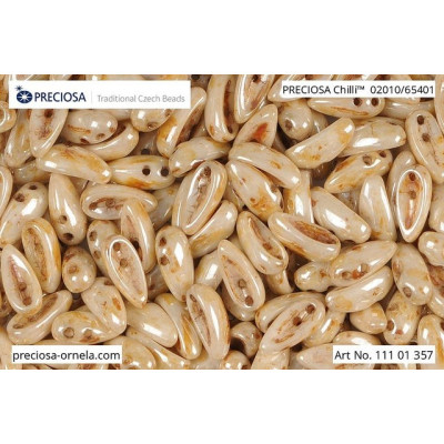 Preciosa Chilli 4x11mm Beige Picasso Honey 02010/65401 | Czech Beads