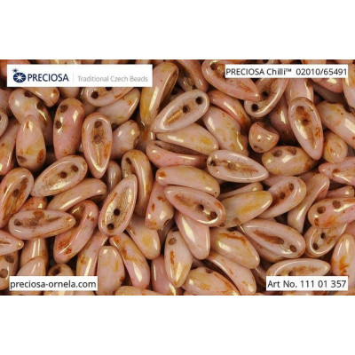 Preciosa Chilli Beads 4x11mm White Alabaster Picasso 02010/65491