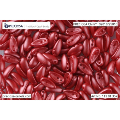 Preciosa Chilli 4x11mm Raspberry Pink 25010 | Czech Glass Beads