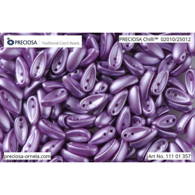 Preciosa Chilli Beads 4x11mm Pearl Pastel Violet 02010/25012