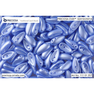 Preciosa Chilli Beads 4x11mm Baby Blue Pearl 02010/25014 | Czech Glass