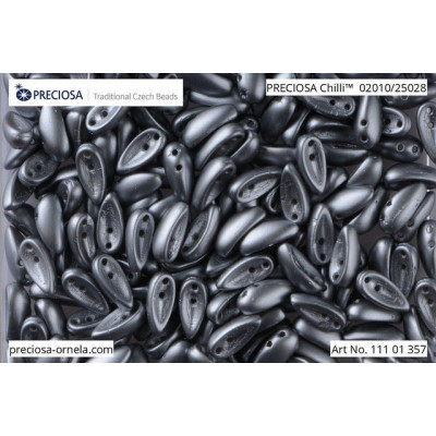 Czech Chilli Beads 4x11mm Cool Grey 02010/25028 | Preciosa