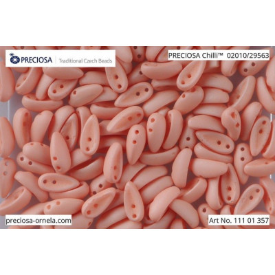 Preciosa Chilli Beads 4x11mm Light Peach Silk 29563 | Glass Beads