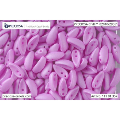 Preciosa Chilli Beads 4x11mm Sugar Pink Matt 02010/29561 | Czech Glass
