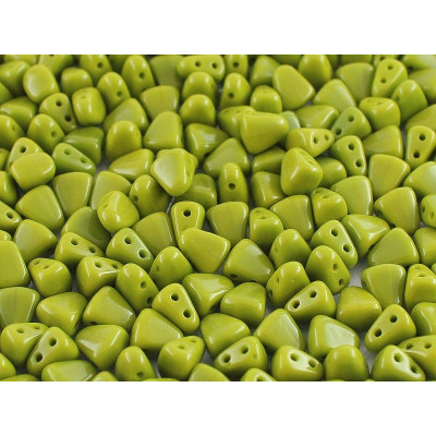 Matubo Nib-Bit 6x5mm Opaque Green 53410 | Czech 2-Hole Beads