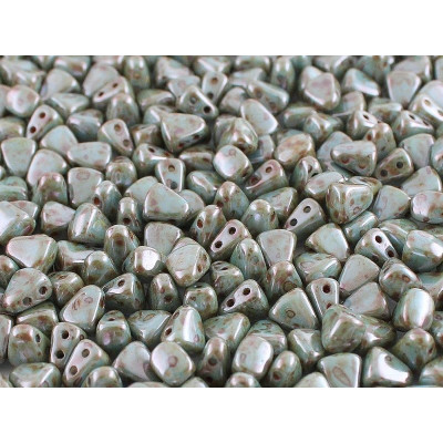 Matubo Nib-Bit Beads 6x5mm Chalk Blue Glaze 65431 | Czech Glass