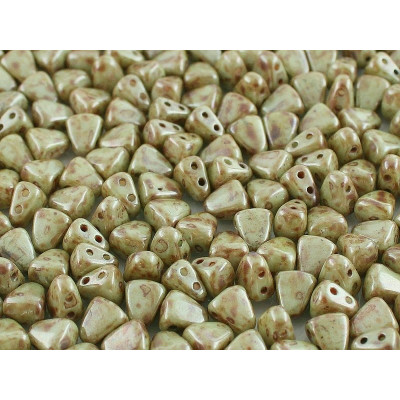 Matubo™ Nib-Bit Czech Glass Beads 6x5mm Chalk Green Glaze 65455