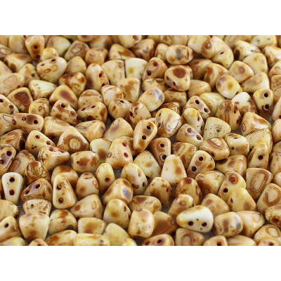 Matubo Nib-Bit 6x5mm Chalk Travertin Dark 86805 | Czech Beads