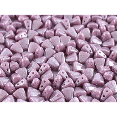 Matubo Nib-Bit 6x5mm Opaque Violet White Luster 23020 | Czech Glass