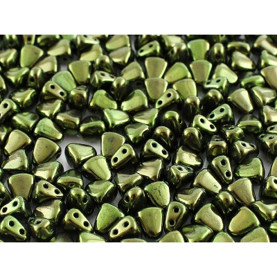 Matubo Nib-Bit 6x5mm Metallic Green Luster 23980/14495 | Czech Beads