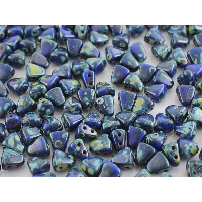 Matubo Nib-Bit 6x5mm Opaque Blue Travertine 33050/86805 | Czech Beads