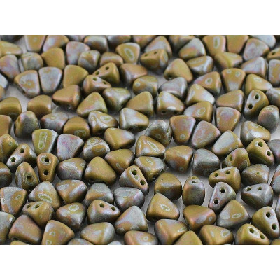 Matubo Nib-Bit 6x5mm Opaque Green Nebula 85001 | Czech Glass