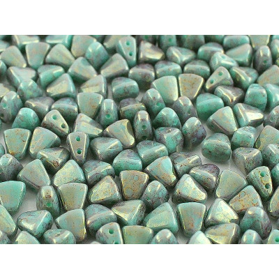 Matubo Nib-Bit Turquoise Green Red Luster 63130/15495 | Czech Beads