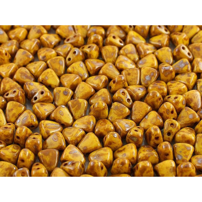 Matubo Nib-Bit 2-Hole Beads Limon Picasso 83120/43400 | Czech Glass