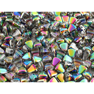 Matubo Nib-Bit Beads 6x5mm Crystal Vitrail 28101 | Czech Glass