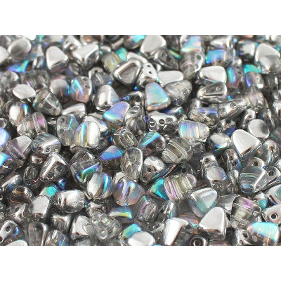 Matubo Nib-Bit Beads 6x5mm Crystal Silver Rainbow 00030/98530