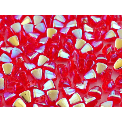 Matubo Nib-Bit Czech Glass Beads Ruby AB 90080/28703 | 6x5mm