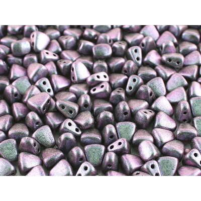 Matubo Nib-Bit 2-Hole Beads Chameleon Green-Grey 94102 | Czech Glass