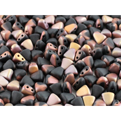 Matubo™ Nib-Bit 6x5mm Jet Capri Gold Mat 23980/27171 | Czech Beads