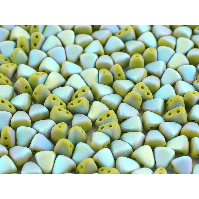 Matubo Nib-Bit 6x5mm Opaque Green AB Matte 53410/28773 | Czech Beads