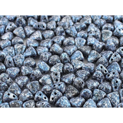 Matubo Nib-Bit Czech Glass Beads Tweedy Blue 23980/45706 6x5mm