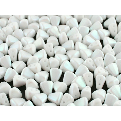 Matubo Nib-Bit 6x5mm Chalk Full AB Matte 03000/28773 | Czech Beads