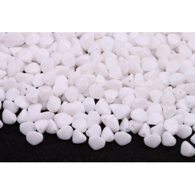 White Chalk Pinch Beads 5x5mm Rutkovsky 03000 | Czech Glass
