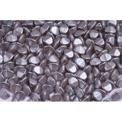 Pinch Beads 5x5mm Pastel Light Grey Silver 02010/25028 | Rutkovsky