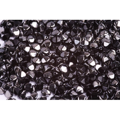 Pinch Beads Black Opaque Chrome 23980/27401 5x5mm | Rutkovsky