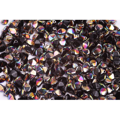 Pinch Beads 5x5mm Jet Vitrail 23980/28101 | Czech Glass