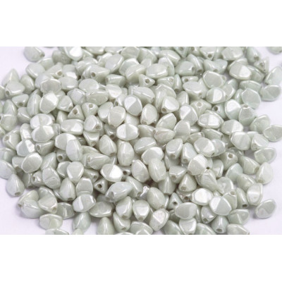 Pinch Beads 5x5mm White Alabaster Green Luster 02010/14457 | Rutkovsky