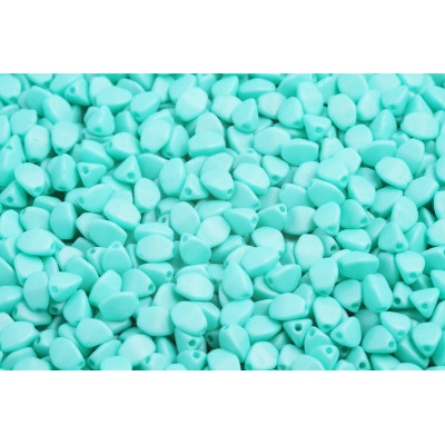 Pinch Beads Opaque Green Turquoise Silk Mat 02010/29569 | Czech Glass