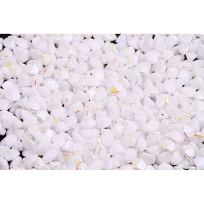 White Alabaster AB Pinch Beads 5x5mm 02010/28701 | Czech Glass