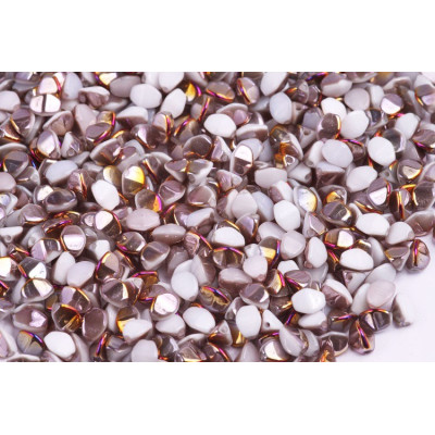 Pinch Beads White Sliperit 02010/29500 5x5mm | Czech Glass Beads