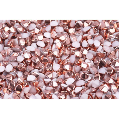 Pinch Beads 5x5mm White Alabaster Gold Capri 02010/27101 | Rutkovsky