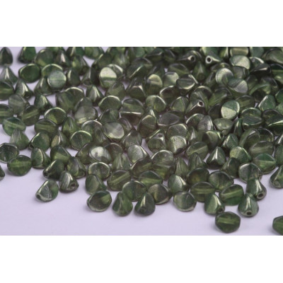 Pinch Beads 5x5mm Green 10034AL | Rutkovsky Czech Glass
