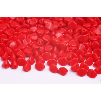 Red Opaque Czech Glass Pinch Beads 5x5mm 4985 | Rutkovsky