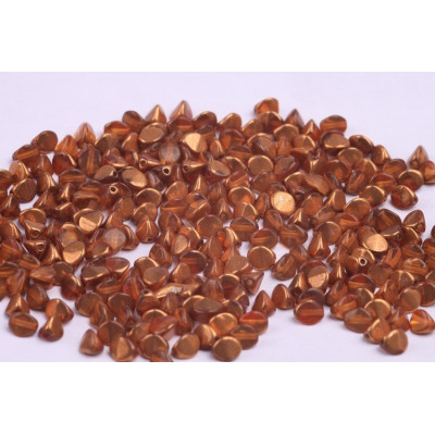Czech Pinch Beads 5x5mm Metallic Copper 10021AL | Rutkovsky Glass