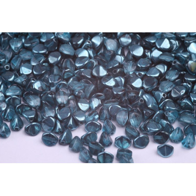 Blue Czech Glass Pinch Beads 5x5mm 10016AL | Rutkovsky